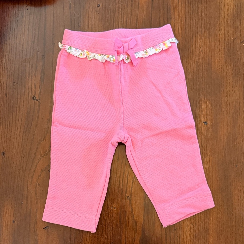 Ralph Lauren Pink Baby/Toddler Ruffle Waist Knit Pants